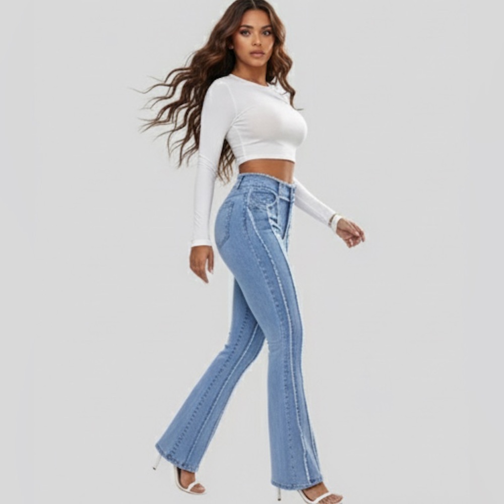 Raw Cut Bootcut Leg Jeans - Picture 2 of 9